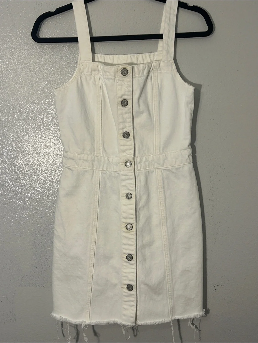 Boyish White Button-Front Mini Dress